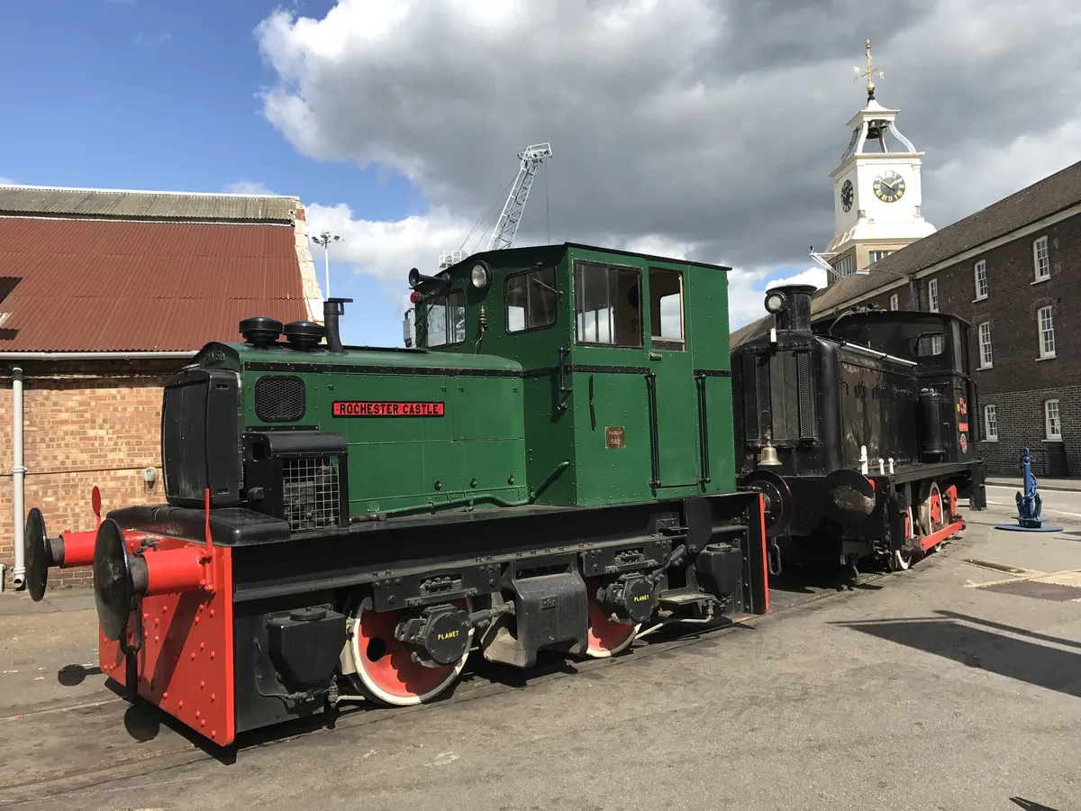 Rochester Castle diesel locomotive at Chatham Dockyard